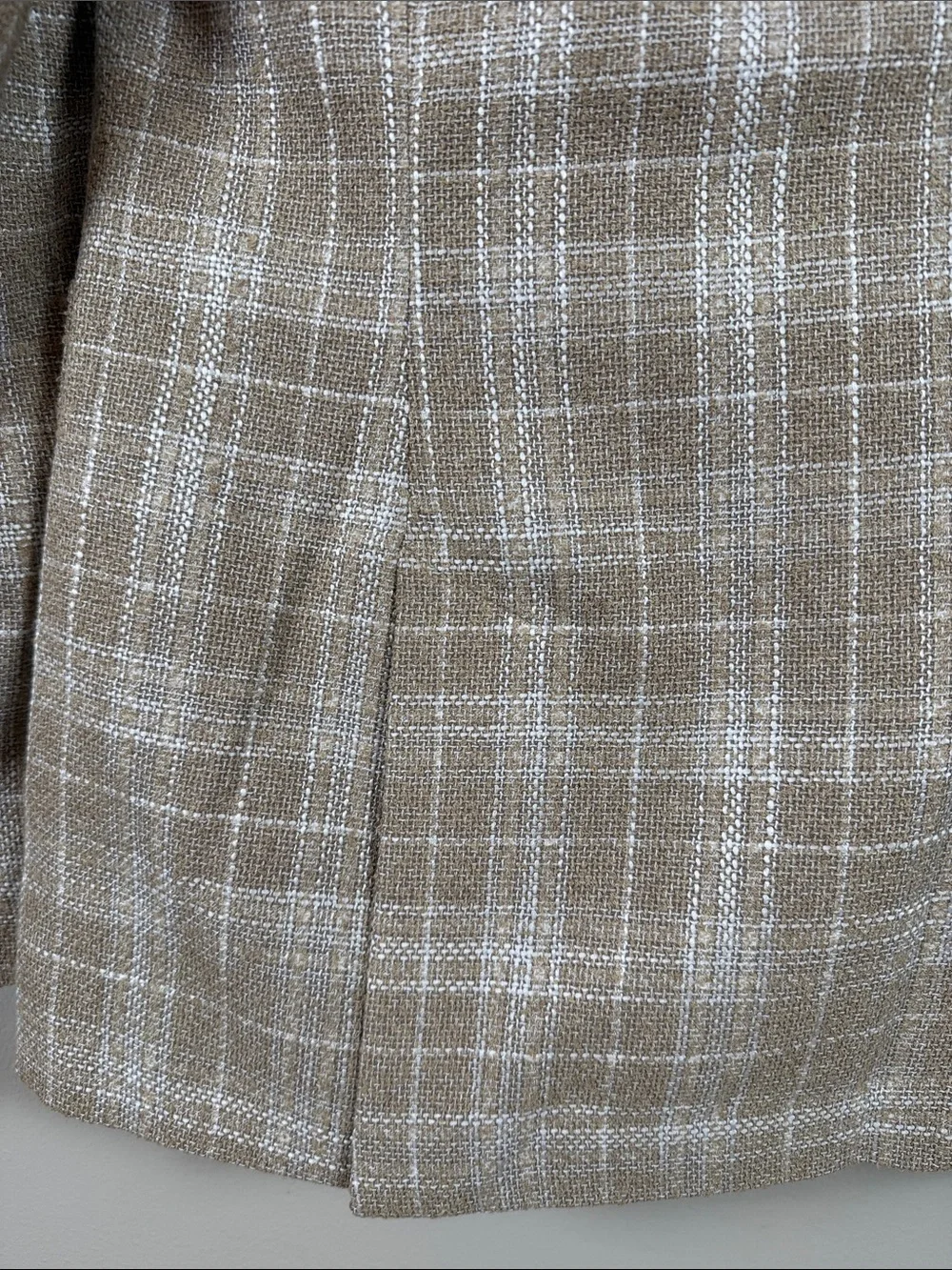 Mattarazi Uomo Men's Beige Plaid Sport Coat - Classic Windowpane Blazer